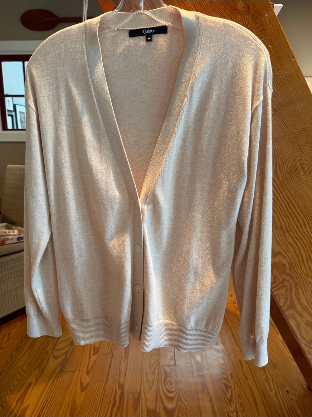 Quince Lightweight Cotton Cashmere Cardigan, Medium